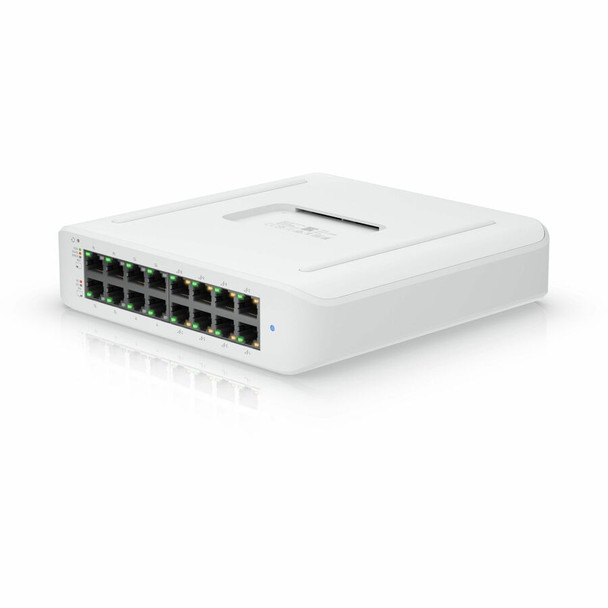 Ubiquiti (USW-LITE-16-POE) UBIQUITI UniFi SWITCH LITE 16 POE, 16 GbE PORT (8 PoE+), 45W, WALL MOUNT KIT INCLUDED, 1YR