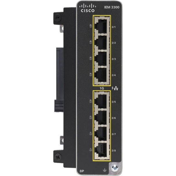 CISCO (IEM-3300-8P=) Catalyst IE3300 w/ 8 GE PoE+ Copper ports, Expansion Module