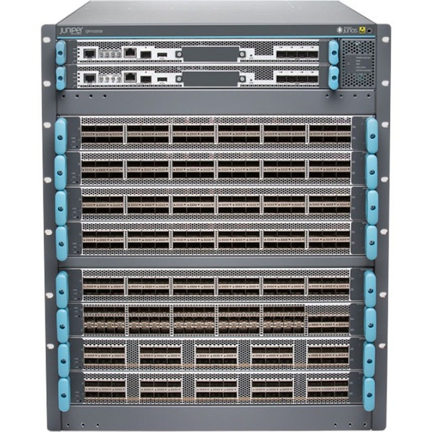 Juniper (QFX10008-REDUND-DC) QFX10008 Redundant 8 slot chassis with 2 Routing Engines  6 2500W DC Power Suppl