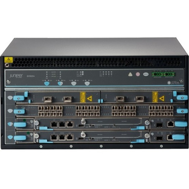 Juniper (EX9204-BASE3B-AC-T) Base EX9204 TAA system configuration: 4 slot chassis with passive midplane and 1