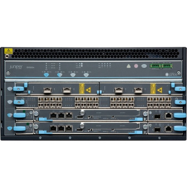 Juniper (EX9204-BASE3C-AC) Base EX9204 system configuration: 4 slot chassis with passive midplane and 1x fa