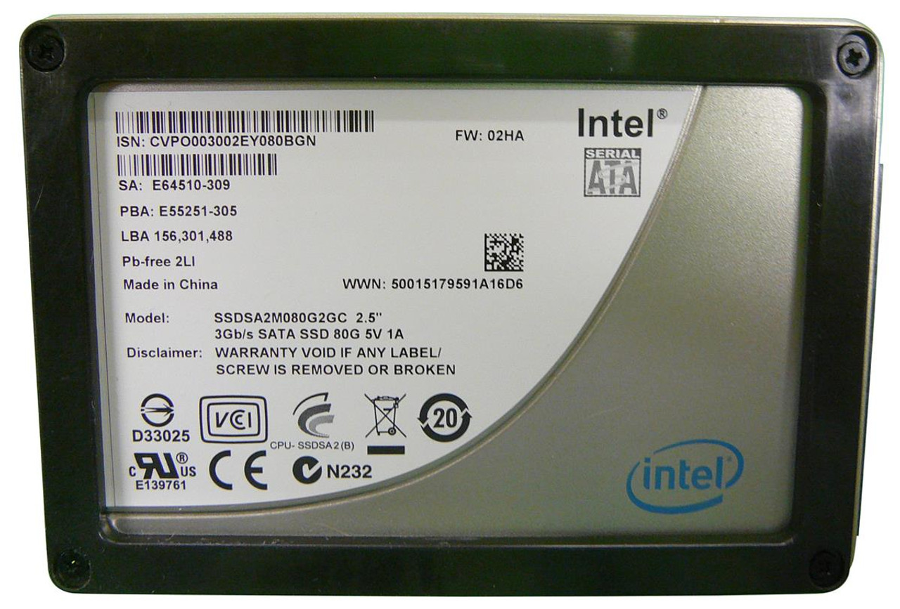 SSDSA2M080G2GC | Intel X25-M Series 80GB SATA 3Gbps 2.5-inch MLC