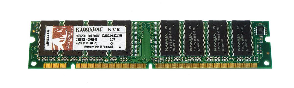Kvr133x64c3 256 Kingston 256mb Pc133 133mhz Non Ecc Unbuffered Cl3 168 Pin Dimm Memory Module