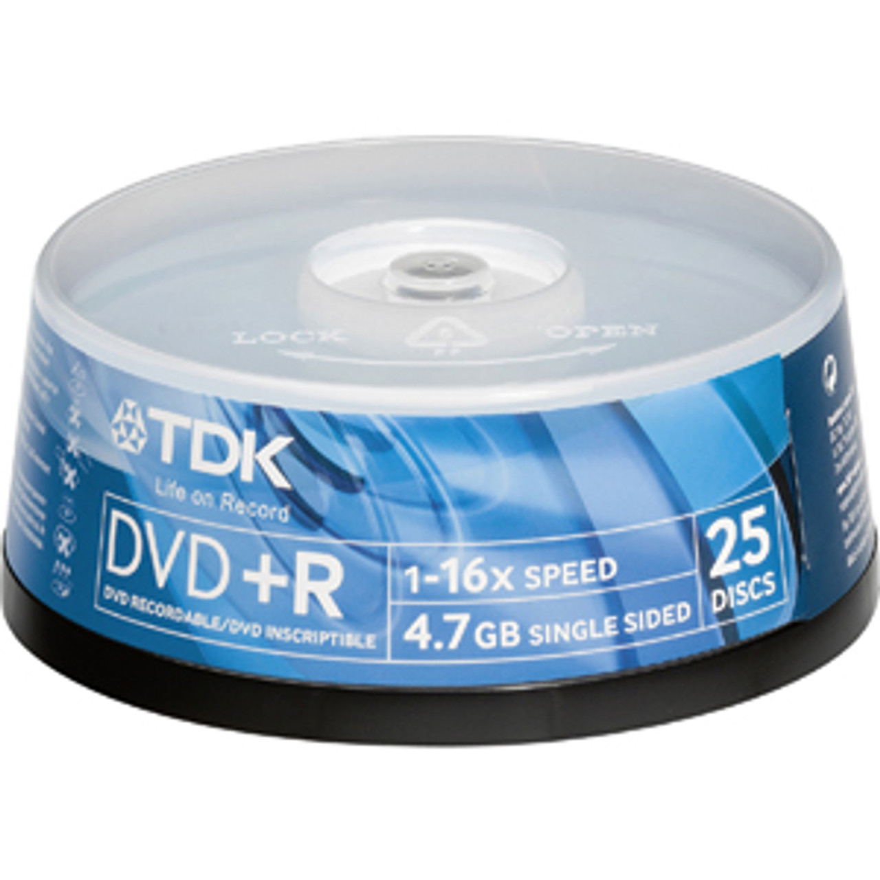 48508 | TDK 16x dvd+R Media - 4.7GB - 120mm Standard - 25 Pack Spindle