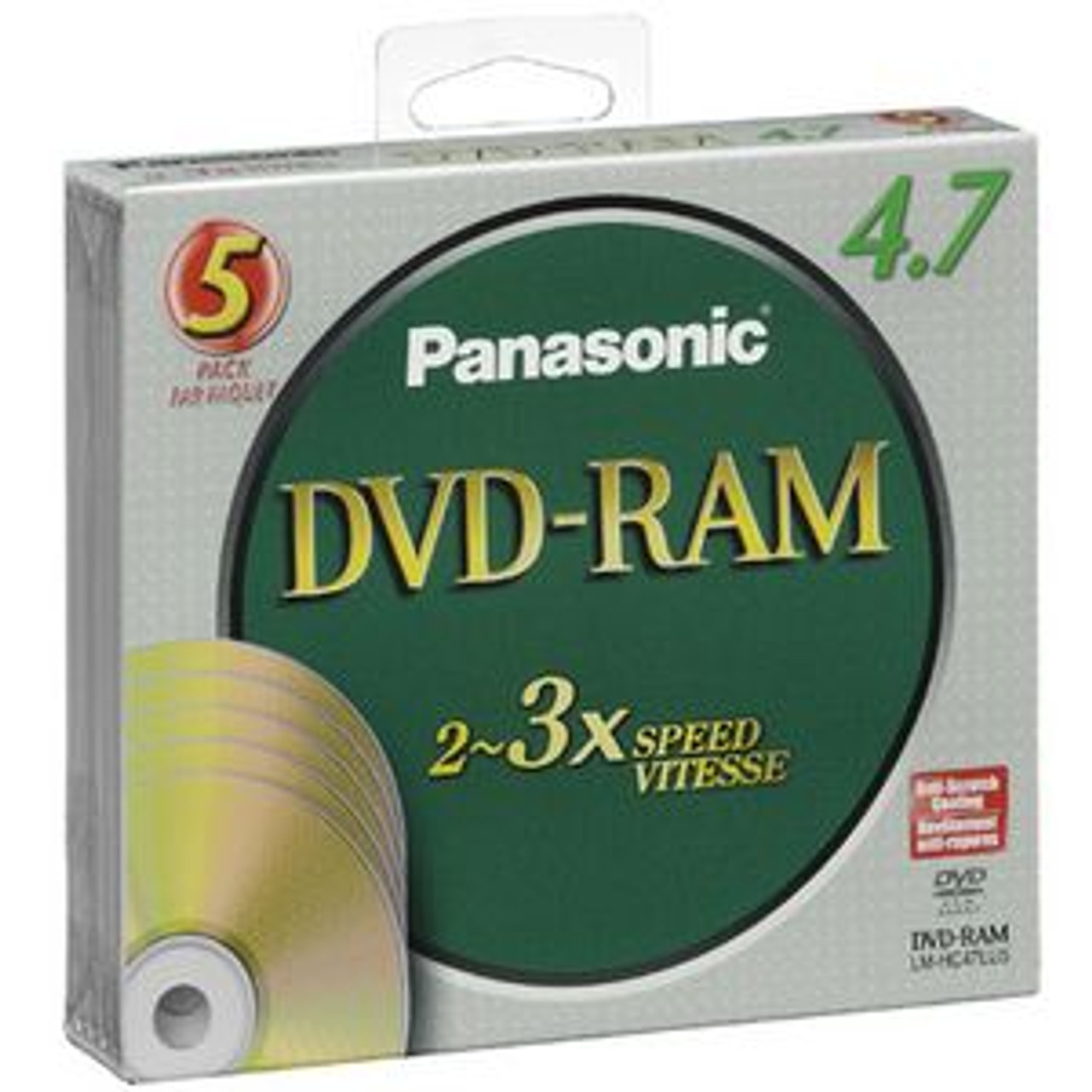 LM-HC47LU5 | Panasonic 3x dvd-RAM Media - 4.7GB - 5 Pack