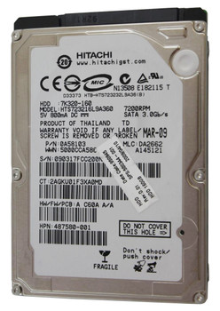Part No: 500344R-001 - HP 160GB 7200RPM SATA 3GB/s 2.5-inch Hard Drive