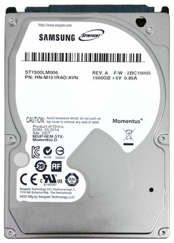 Part No: ST1500LM006 - Samsung SpinPoint M9T 1.5TB 5400RPM SATA 6GB/s 32MB Cache 9.5MM 2.5-inch MOBILE Hard Drive