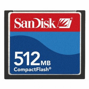 Part No: SDCFB-512-A10 - SanDisk 512MB CompactFlash (CF) Memory Card for Digital Cameras and PDA's
