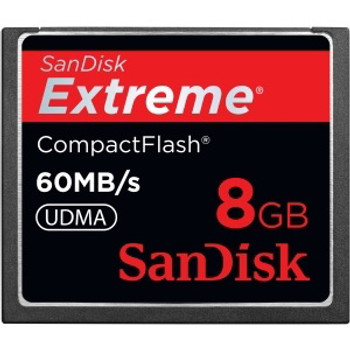 Part No: SDCFX-008G-X46 - SanDisk 8GB Extreme CompactFlash 60MB/s UDMA Memory Card