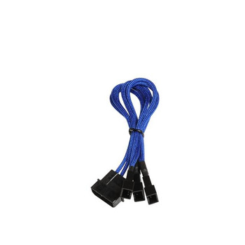 BitFenix Alchemy Multisleeved 20cm 4Pin Molex Male to 3x 3Pin Fan Male 12V Adapter Cable (Blue)