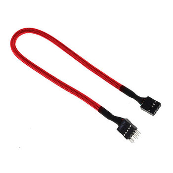 BitFenix Alchemy Multisleeved 30cm 9Pin Male to 9Pin Female Audio Extension Cable (Red)