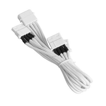 Bitfenix Alchemy Multisleeved 60cm 4Pin Molex Male to 3x 4Pin Molex Female Extension Cable (White Sleeve/ White Connector)