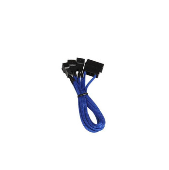 BitFenix Alchemy Multisleeved 20cm 4Pin Molex Male to 3x 3Pin Fan Male 7V Adapter Cable (Blue)