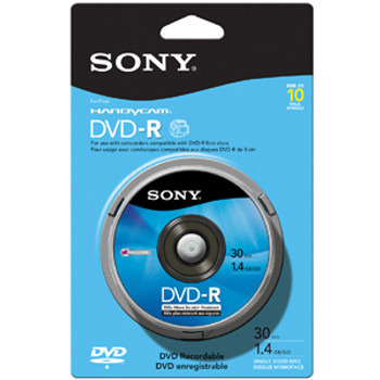 Part No: 10DMR30RS1H - Sony dvd-R Media - 1.4GB - 80mm Mini - 10 Pack Spindle