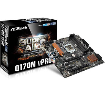 ASRock Q170M VPRO LGA1151/ Intel Q170/ DDR4/ Quad CrossFireX/ SATA3&USB3.0/ M.2/ A&GbE/ MicroATX Motherboard