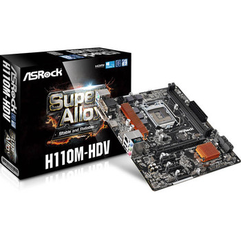 ASRock H110M-HDV LGA1151/ Intel H110/ DDR4/ SATA3&USB3.0/ A&GbE/ MicroATX Motherboard