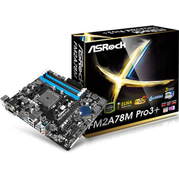 ASRock FM2A78M PRO3+ Socket FM2+/ AMD A78 FCH/ DDR3/ SATA3&USB3.0/ A&GbE/ MicroATX Motherboard