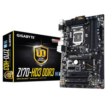 GIGABYTE GA-Z170-HD3 DDR3 LGA1151/ Intel Z170/ DDR3/ 2-Way CrossFireX/ SATA3&USB3.0/ M.2&SATA Express/ A&GbE/ ATX Motherboard
