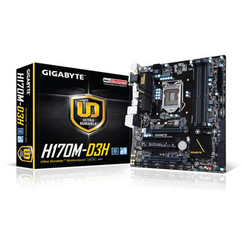 GIGABYTE GA-H170M-D3H LGA1151/ Intel H170/ DDR4/ 2-Way CrossFireX/ SATA3&USB3.0/ M.2&SATA Express/ A&GbE/ MicroATX Motherboard
