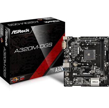 ASRock A320M-DGS Socket AM4/ AMD A320/ DDR4/ SATA3&USB3.0/ M.2/ A&GbE/ MicroATX Motherboard