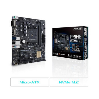 Asus PRIME A320M-C R2.0 Socket AM4/ AMD A320/ DDR4/ SATA3&USB3.1/ M.2/ A&GbE/ MicroATX Motherboard