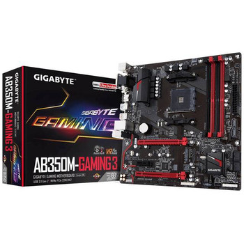 GIGABYTE GA-AB350M-GAMING 3 Socket AM4/ AMD B350/ DDR4/ SATA3&USB3.1/ M.2/ A&GbE/ MicroATX Motherboard