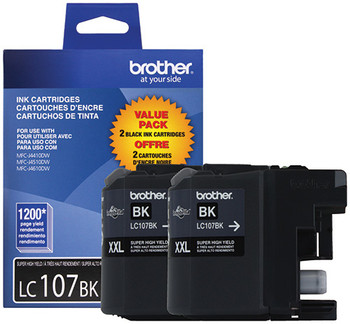 Brother LC107BK, 2-pack Black ink cartridge