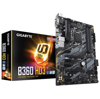 GIGABYTE B360 HD3 LGA1151/ Intel B360/ DDR4/ Quad-GPU CrossFireX/ SATA3&USB3.1/ M.2/ A&GbE/ ATX Mothe