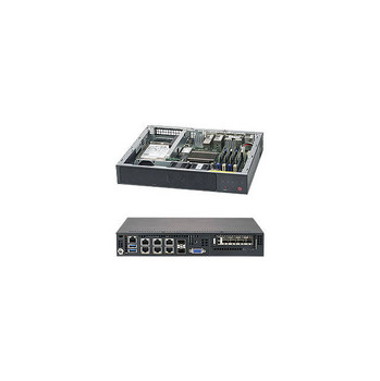 Supermicro SuperServer SYS-E300-9A Intel Atom C3858 84W Mini-1U Server Barebone System (Black)