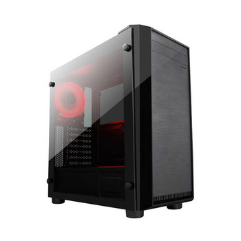 Apevia X-MIRAGEDX-RD No Power Supply ATX Mid Tower w/ Side Window (Black/Red)