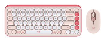 920-013105 - Logitech POP Icon Combo keyboard Mouse included Universal Bluetooth QWERTY English Pink, White