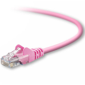 A3L791-07-PNK-S , Belkin RJ45 CAT5e Patch Cable, Snagless Molded 7ft. networking cable Pink 82.7" (2.1 m) - A3L791-07-PNK-S