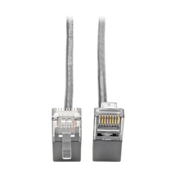 N201-SR2-GY - Tripp Lite Right-Angle Cat6 UTP Patch Cable (RJ45) - M/M, Gigabit, Snagless, Molded, Slim, Gray, 0.61 m