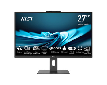PAP27214M602 - MSI Pro AP272P 14M-602US Intel® Core i7 i7-14700 27" 1920 x 1080 pixels All-in-One PC 16 GB DDR5-SDRAM 1 TB SSD Windows 11 Home Wi-Fi 6E (802.11ax) Black