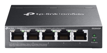 ES205GP , TP-Link Omada ES205G Managed Gigabit Ethernet (10/100/1000) Power over Ethernet (PoE) Black - ES205GP