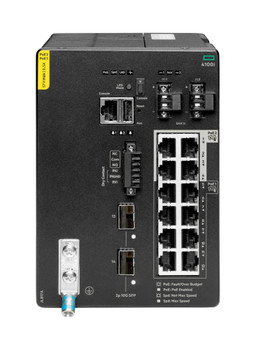 JL817A , HPE Aruba Networking CX 4100i 12p 1GbE 8p Class4 PoE and 4p Class6 PoE 2p SFP+ DIN Mount Switch - JL817A
