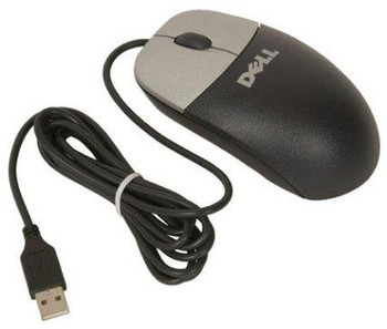 Part No: DJ301 - Dell USB Scroll Optical Mouse Black and Silver