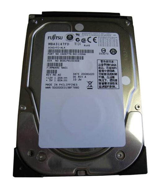 Part No: MBA3147FD - Toshiba 147 GB 3.5 Internal Hard Drive - Fibre Channel - 15000 rpm - 16 MB Buffer - Hot Swappable
