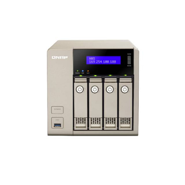 QNAP TVS-463-US AMD X86 2.4GHz/ 4GB RAM/ 2GbE/ 4SATA3/ USB3.0/ 4-Bay Tower NAS Server for SMBs