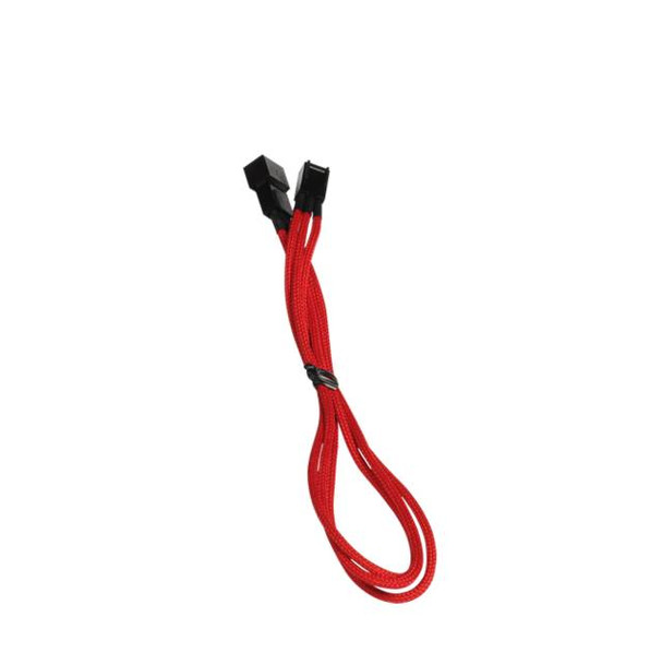 BitFenix Alchemy Multisleeved 30cm 3Pin Fan Male to 3Pin Fan Female Extension Cable (Red)