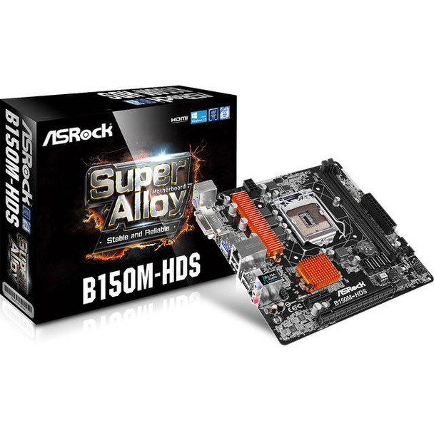 ASRock B150M-HDS LGA1151/ Intel B150/ DDR4/ SATA3&USB3.0/ A&GbE/ MicroATX Motherboard