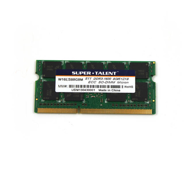 Super Talent DDR3-1600 SODIMM 8GB/1Gx72 ECC CL11 Server Memory