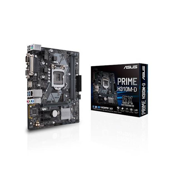 Asus PRIME H310M-D LGA1151/ Intel H310/ DDR4/ SATA3&USB3.1/ M.2/ A&GbE/ MicroATX Motherboard