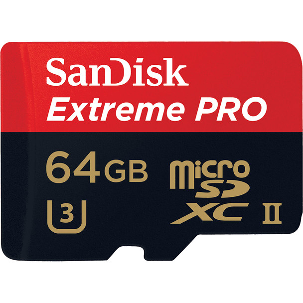 Sandisk Extreme Pro 64GB MicroSDXC UHS-II Class 10 memory card