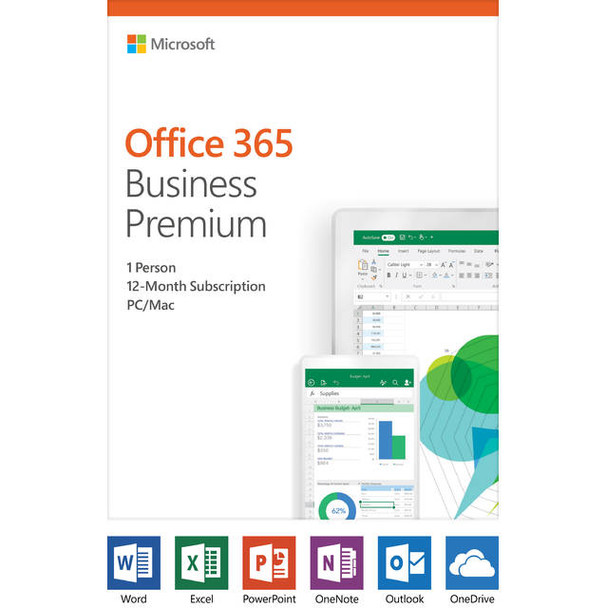 Microsoft Office 365 Business Premium / 12-month subscription, 1 person, PC/Mac Key Card