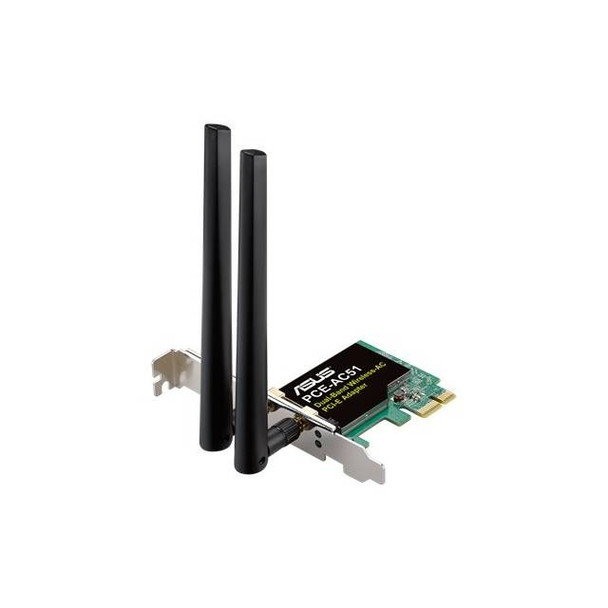 Asus PCE-AC51 Wireless AC750 PCIe Adapter Card for Dual-Band 2x2 802.11AC WiFi