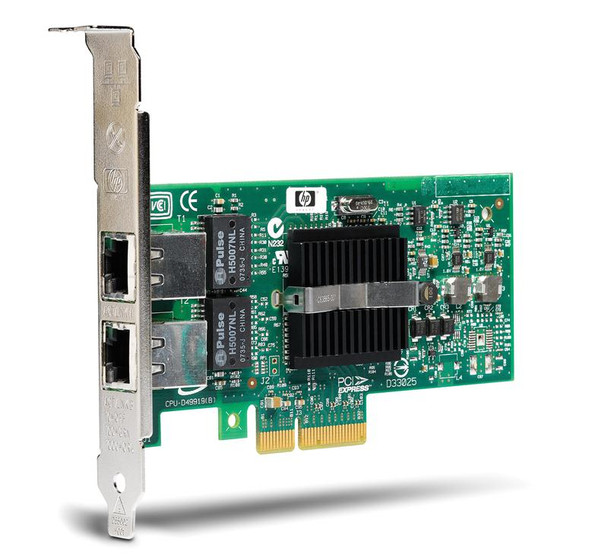 Part No: 412651-001B - HP NC360T PCI-Express Dual Port 10/100/1000Base-T Gigabit Ethernet Network Interface Card (NIC)