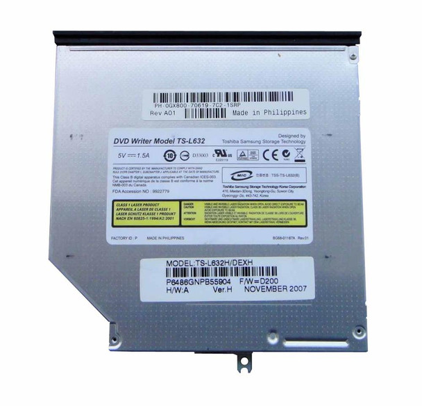 Part No: 416184-8c0-ts-l632d - HP 24X24X24X8X CD-RW/DVD-ROM IDE Slimline Combo Optical Drive For HP NC6120 Business Notebook
