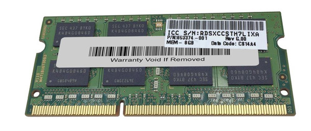 693374-001 - HP 8GB PC3-12800 DDR3-1600MHz non-ECC Unbuffered CL11 204-Pin SoDimm 1.35V Low Voltage Memory Module 693374-001 - HP 8GB PC3-12800 DDR3-1600MHz non-ECC Unbuffered CL11 204-Pin SoDimm 1.35V Low Voltage Memory Module