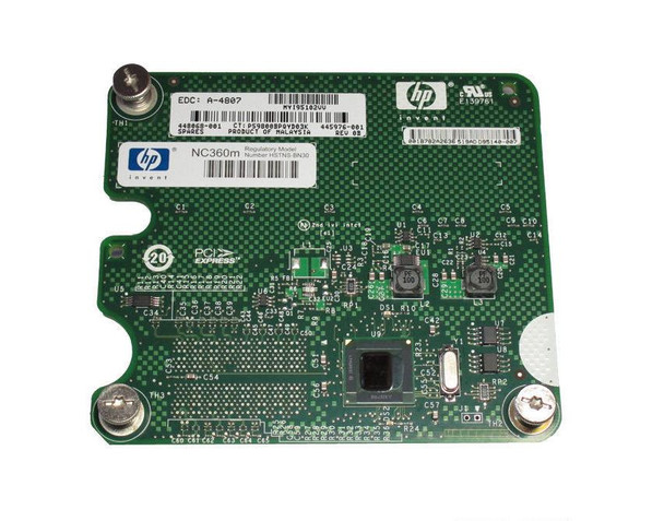 Part No: 445976-001 - HP NC360M PCI-Express 1GbE 2-Port Mezzinine Fibre Channel Adapter Network Interface Card for HP c-Class BladeSystem